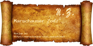 Marschauser Zoé névjegykártya